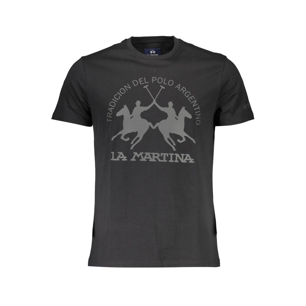 La Martina Black Cotton Men's T-Shirt
