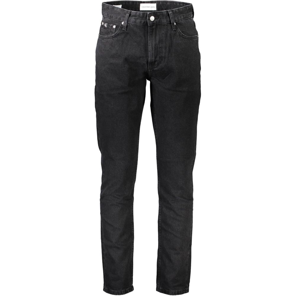 Calvin Klein Black Cotton Straight-Leg Jeans