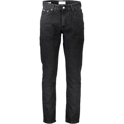 Calvin Klein Black Cotton Straight-Leg Jeans