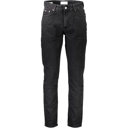 Calvin Klein Black Cotton Straight-Leg Jeans