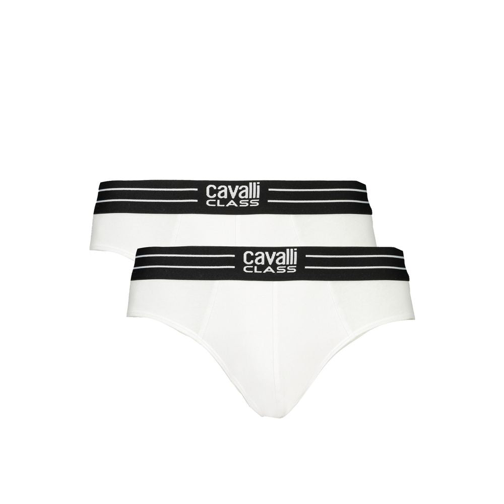 Cavalli Class White Cotton Briefs