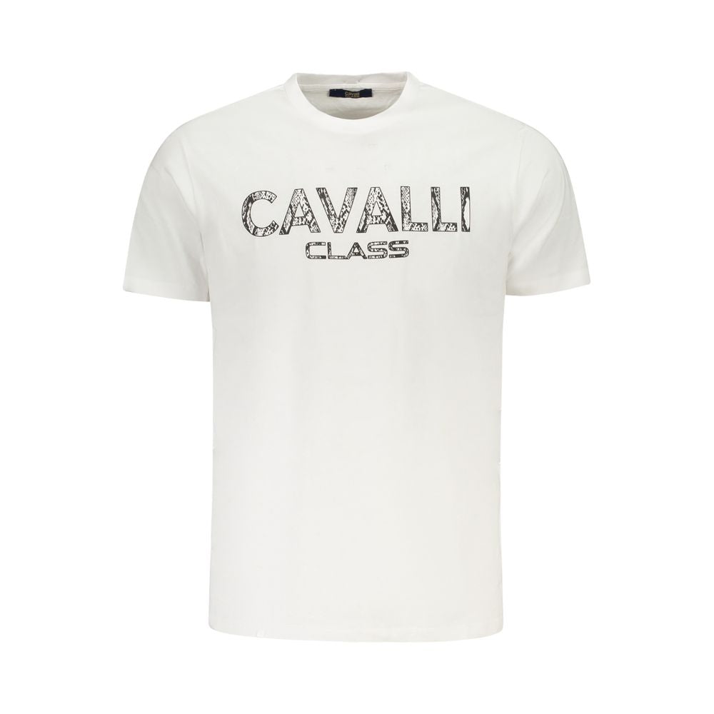 Cavalli Class White Cotton Men T-Shirt Cavalli Class