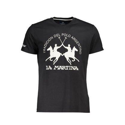 La Martina Black Cotton Men's T-Shirt