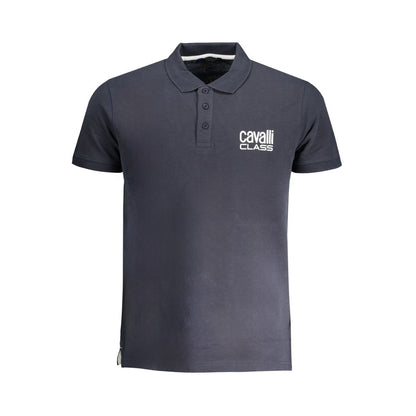 Cavalli Class Blu Cotton Men Polo 1728,67403481248,Blue,Cavalli Class,Clothing,L,M,Men,New with tags,Polo Shirts - T-Shirts - Clothing,T-Shirts - Clothing,XL,XXL