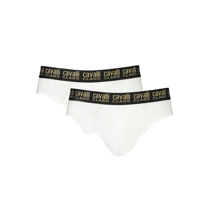 Cavalli Class White Cotton Briefs
