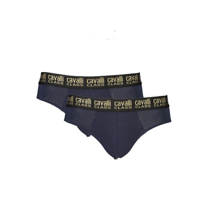 Cavalli Class Blue Cotton Briefs