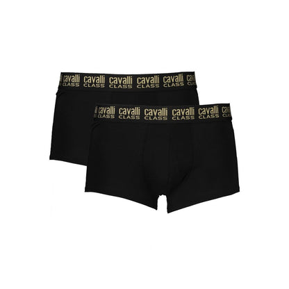 Cavalli Class Black Cotton Men's Boxer Underwear Pair