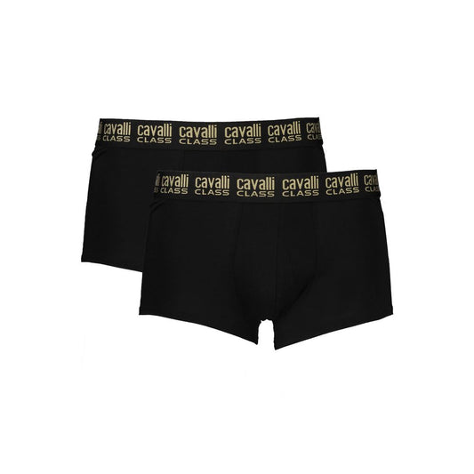 Cavalli Class Black Cotton Men's Boxer Underwear Pair
