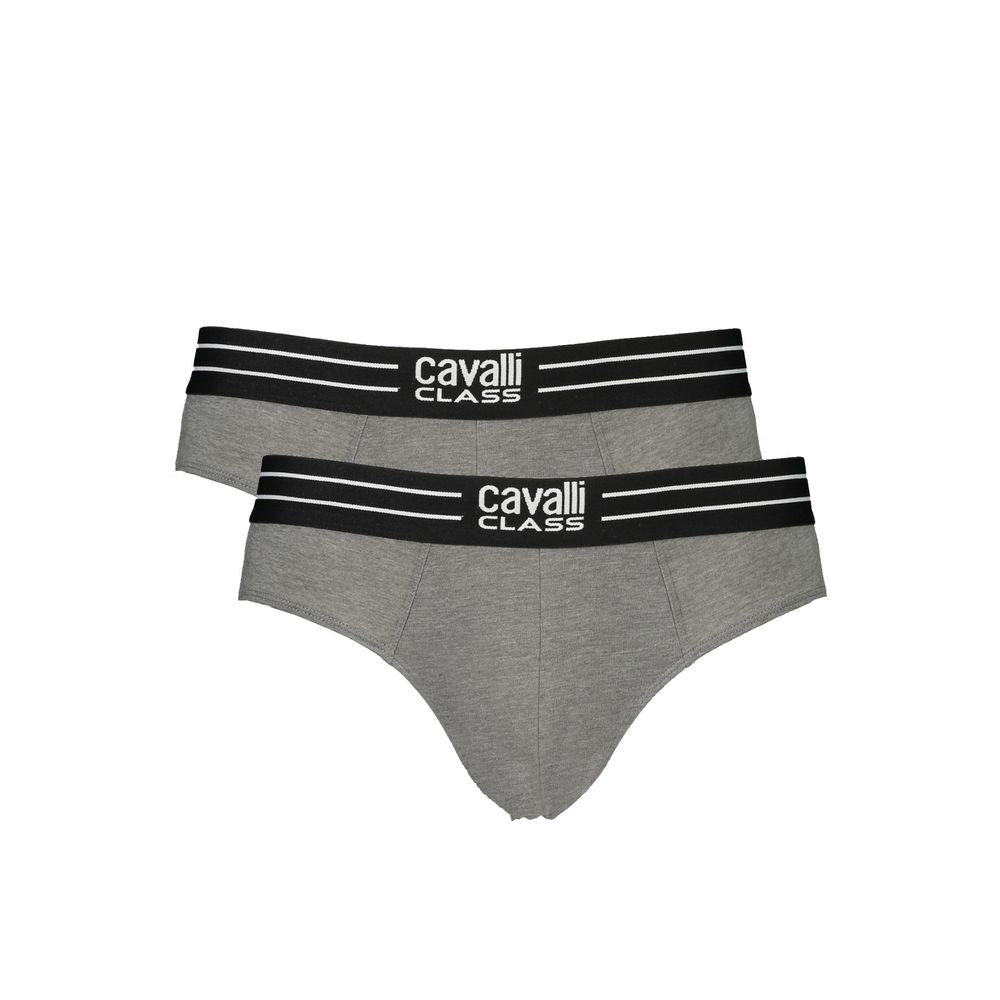 Cavalli Class Gray Cotton Briefs
