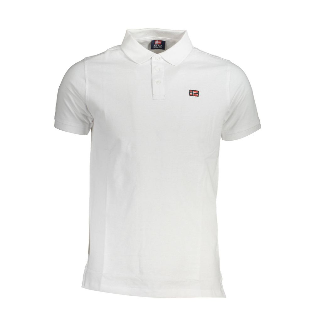 Norway 1963 White Cotton Men Polo Shirt