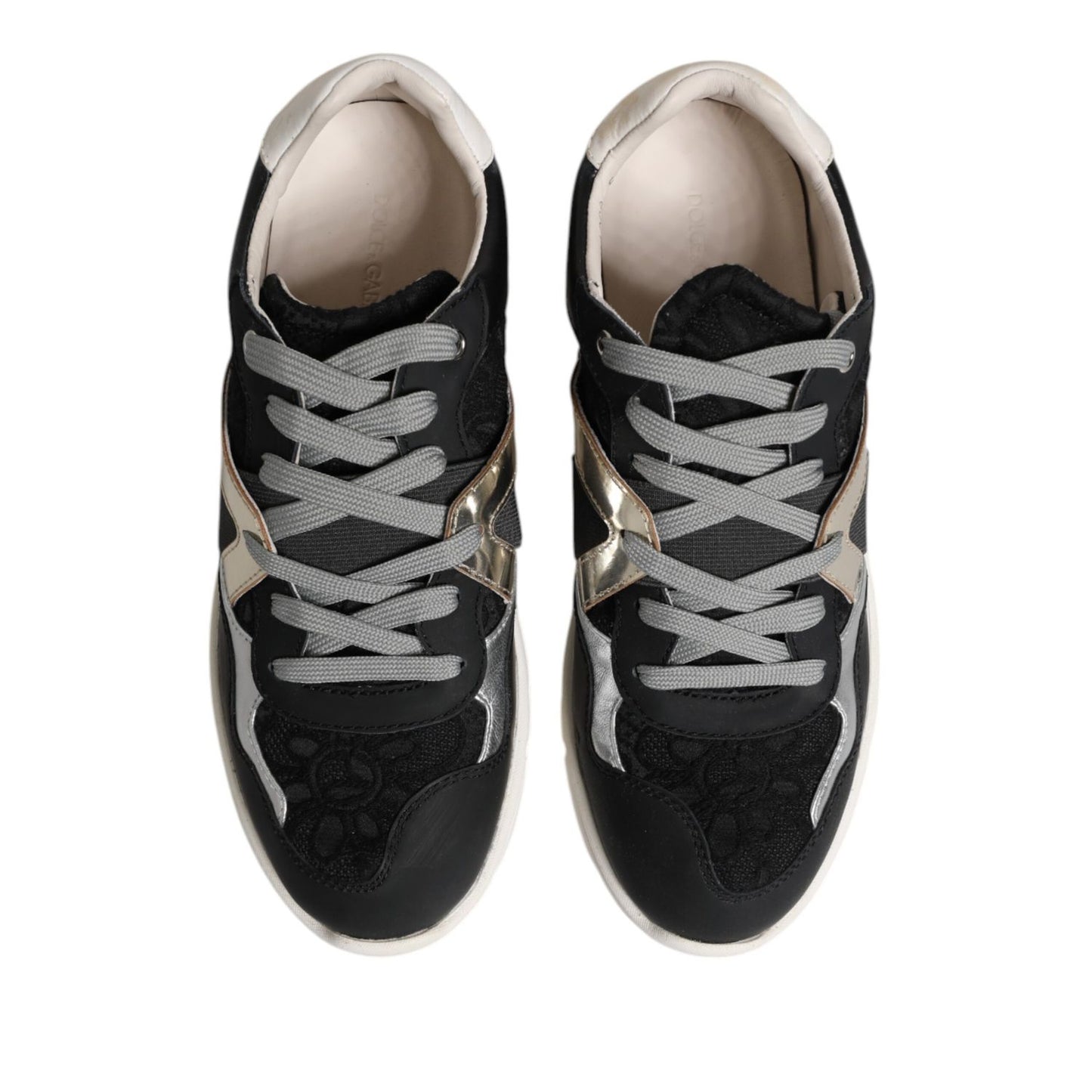 Dolce & Gabbana Multicolor Leather Suede Low Top Sneaker Shoes