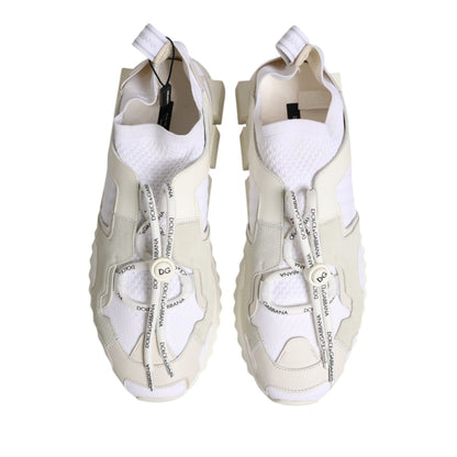 Dolce & Gabbana White Mesh Sorrento Trekking Sneakers Shoes