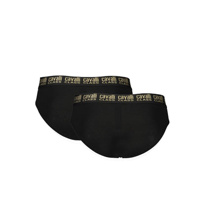 Cavalli Class Black Cotton Briefs