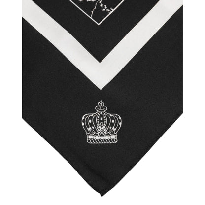Dolce & Gabbana Black White Printed Square Foulard Scarf