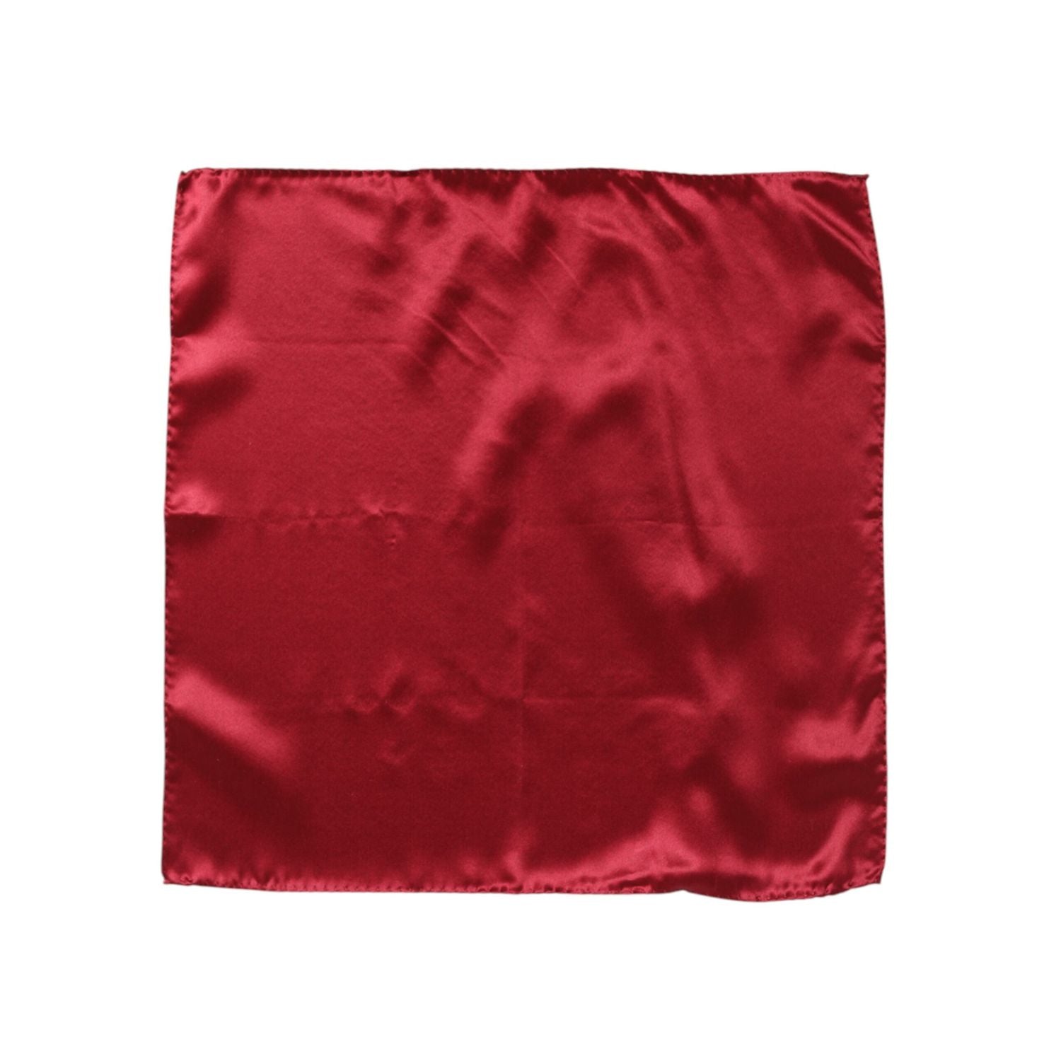 Dolce & Gabbana Red Solid Satin Silk Square Handkerchief Scarf