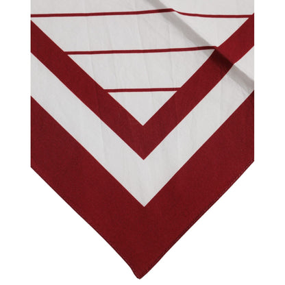 Dolce & Gabbana White Red DG Logo Square Men Foulard Scarf