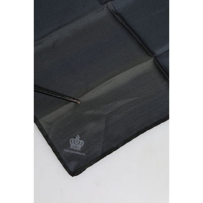Dolce & Gabbana Blue DG Crown Silk Square Men Foulard Scarf