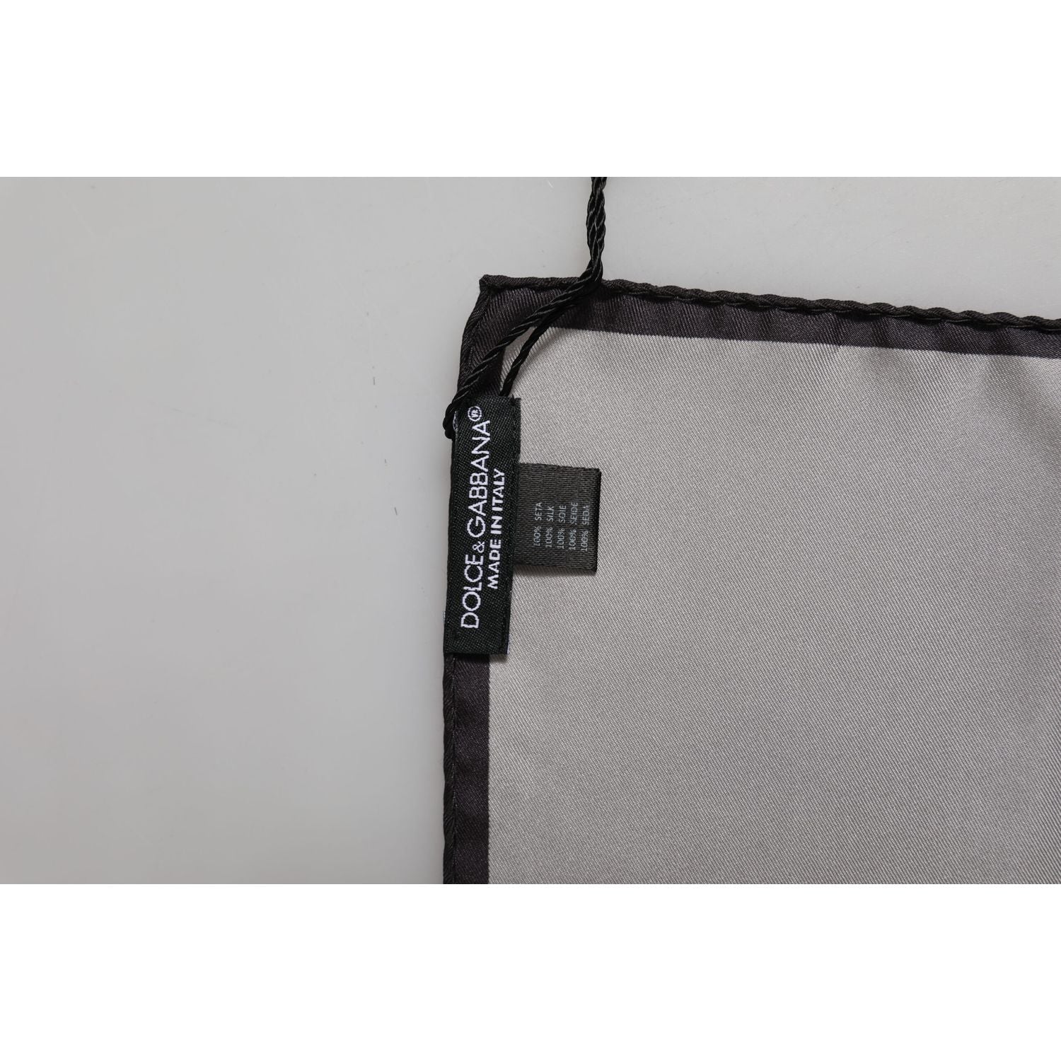 Dolce & Gabbana Gray DG Crown Silk Square Men Foulard Scarf