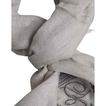 Dolce & Gabbana Gray DG Crown Neck Warmer Wrap Shawl Scarf