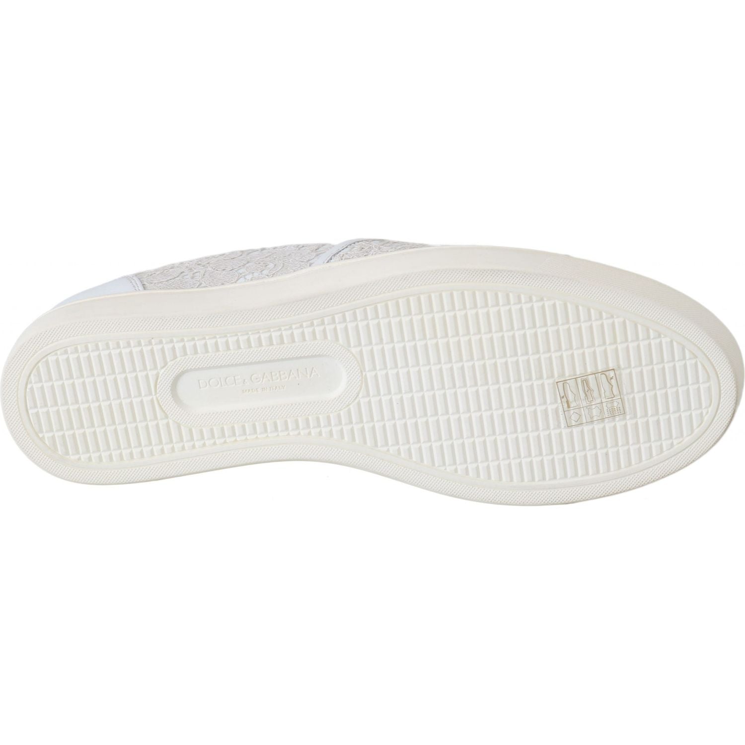 Dolce & Gabbana White Leather Lace Slip On Loafers Shoes