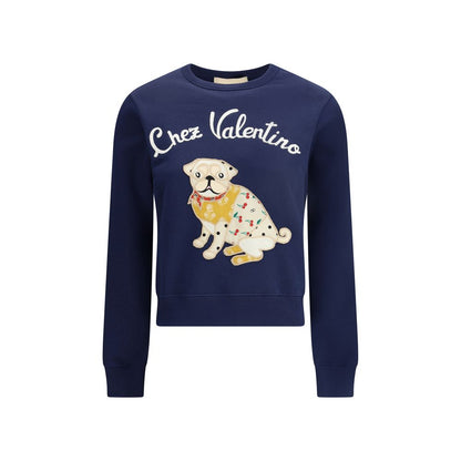 Valentino Blue Cotton Sweatshirt
