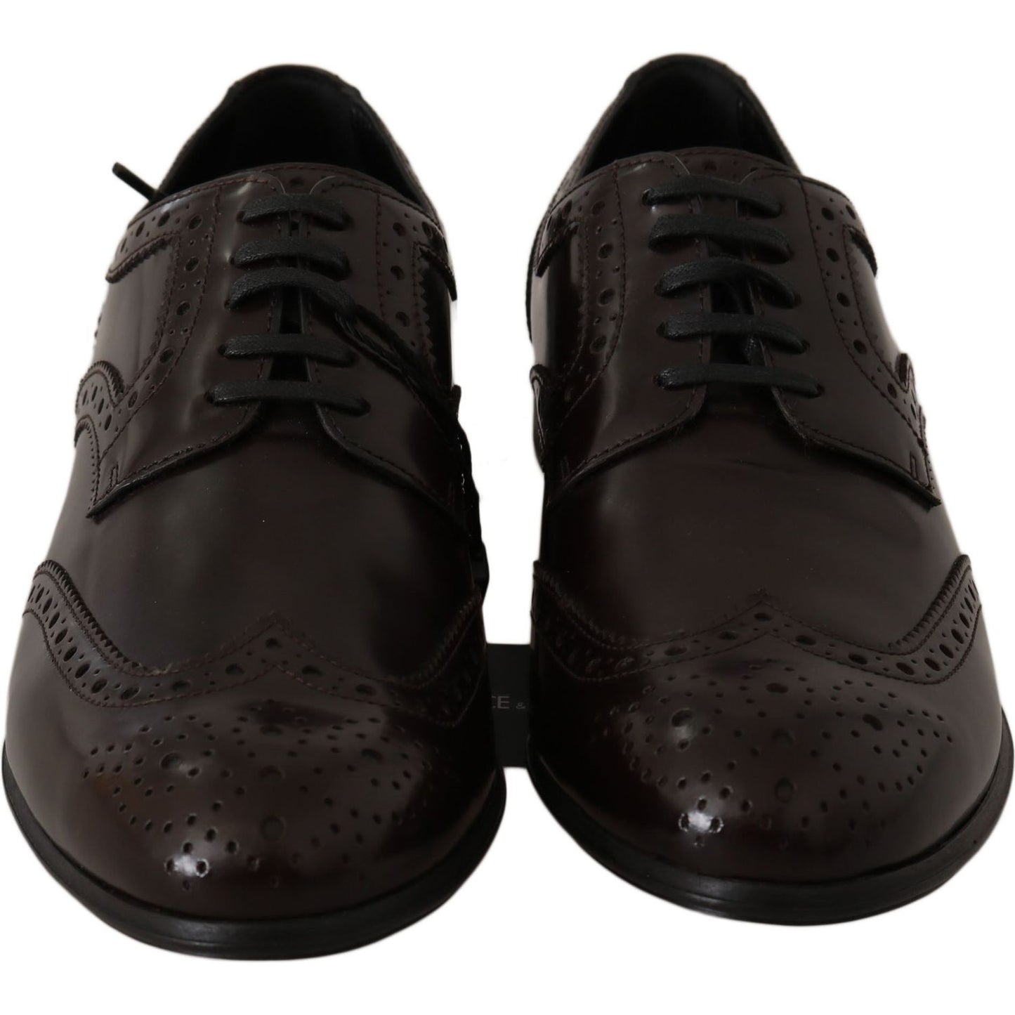 Elegant Brown Leather Oxford Flats