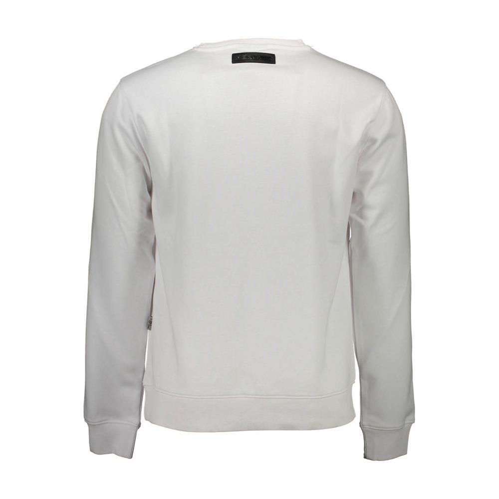 Plein Sport Bianco Cotton Men Sweatshirt