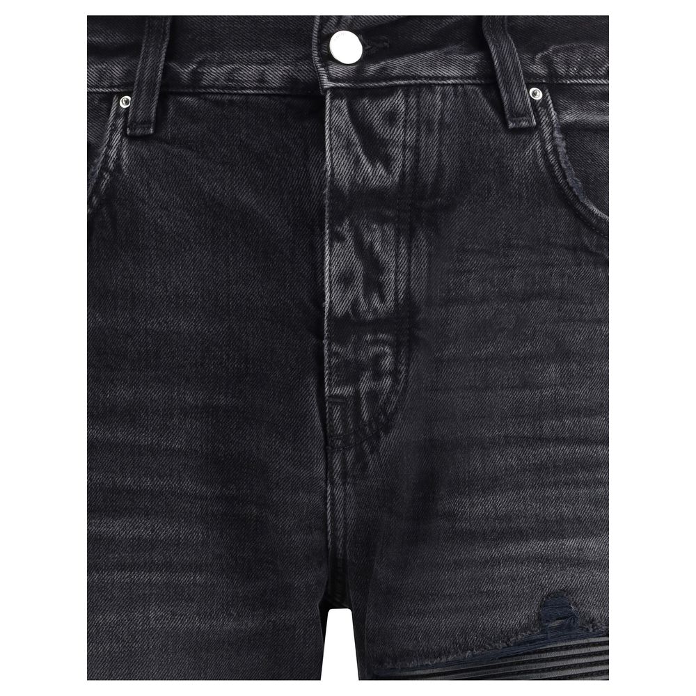 Amiri Black Cotton Straight-Leg Jeans