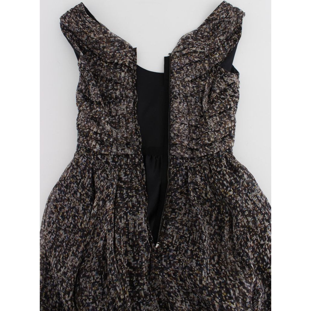 Dolce & Gabbana Glamorous Sequined Silk Full-Length Dress dark-silk-shift-gown-full-length-dress