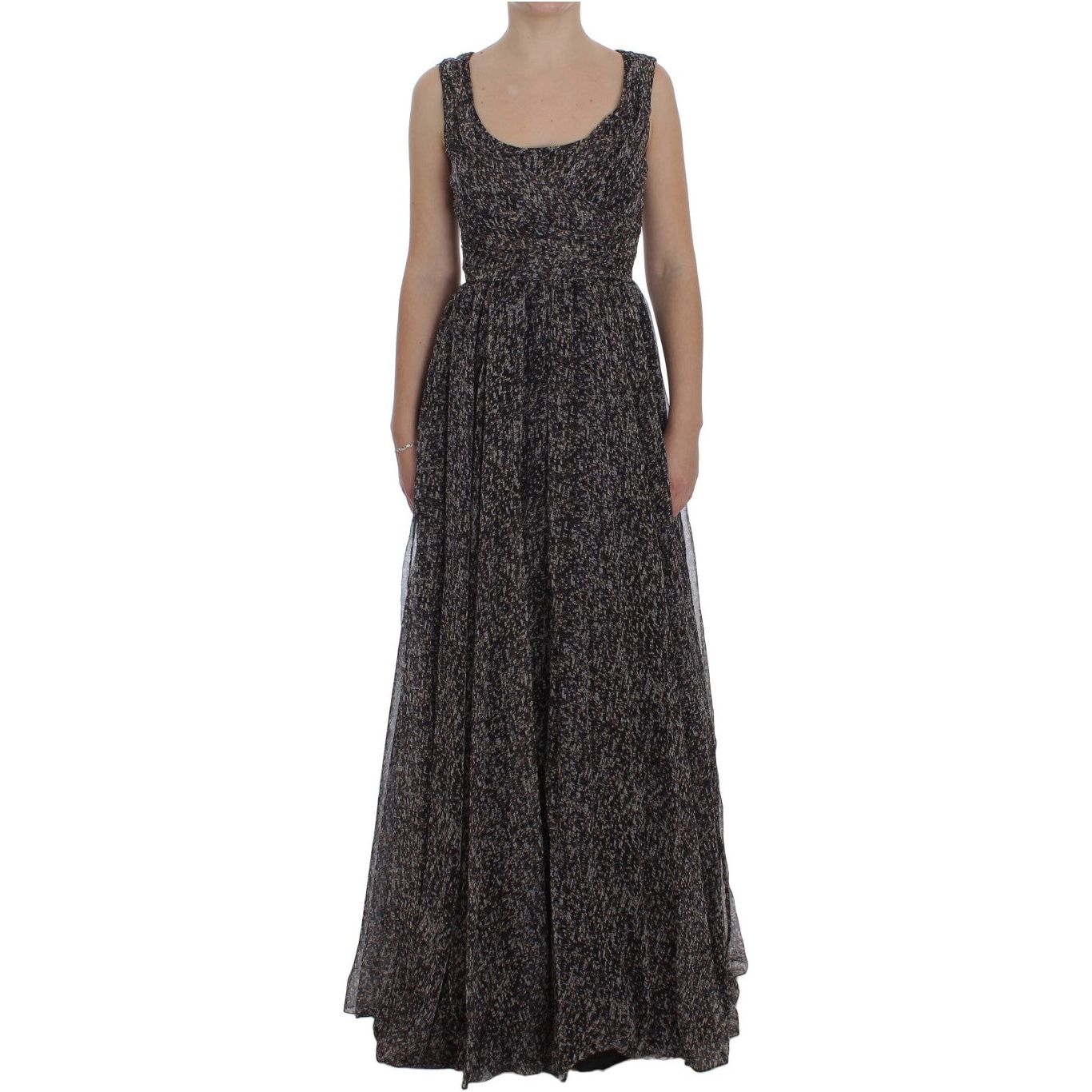 Glamorous Sequined Silk Full-Length Dress