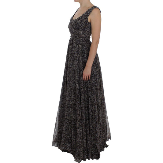 Glamorous Sequined Silk Full-Length Dress