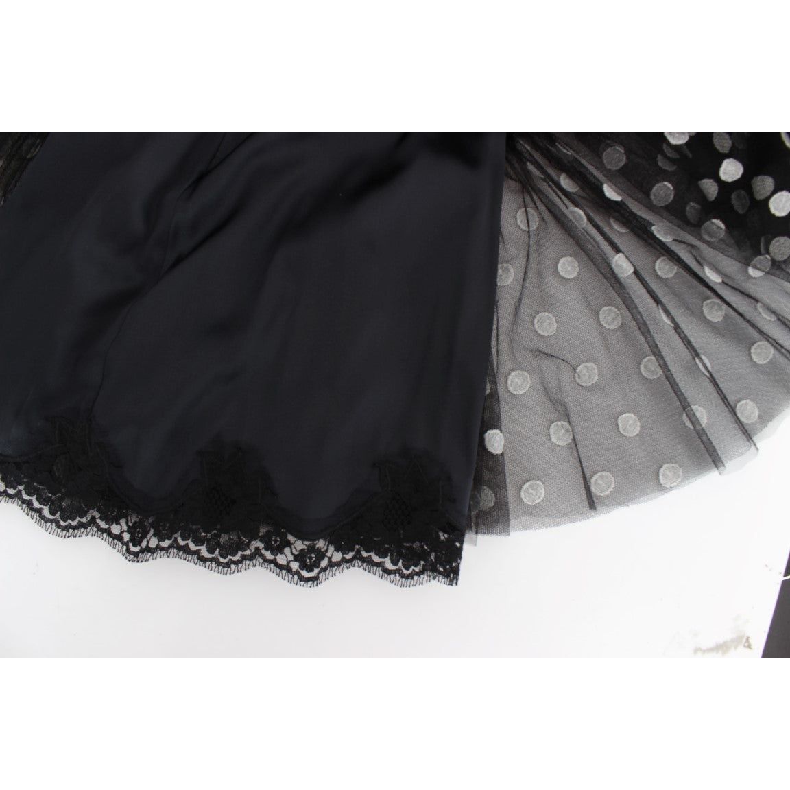 Dolce & Gabbana Elegant Polka Dotted Ruffled Dress black-white-polka-dotted-ruffled-dress