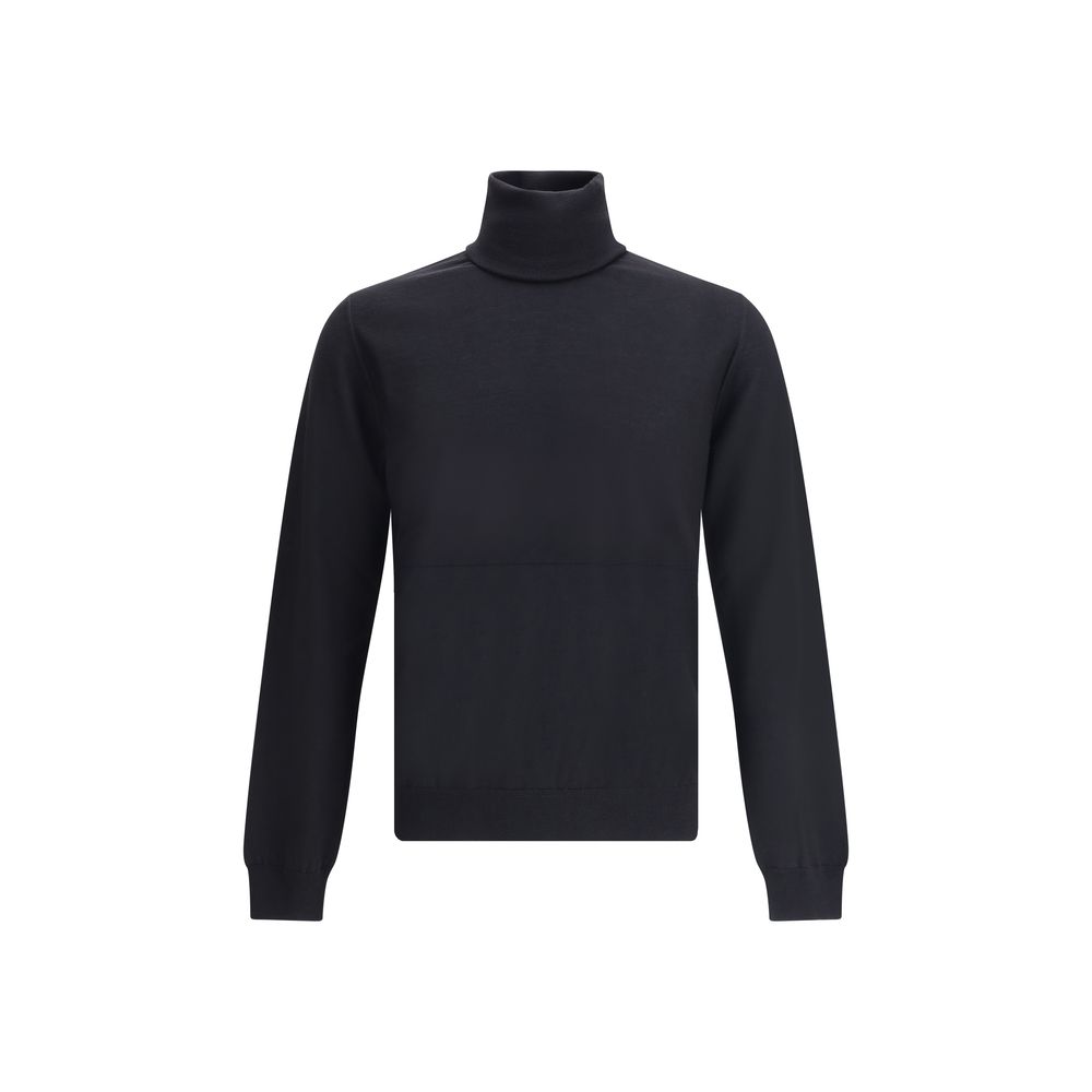Jil Sander Black Fleece Wool Sweatshirt