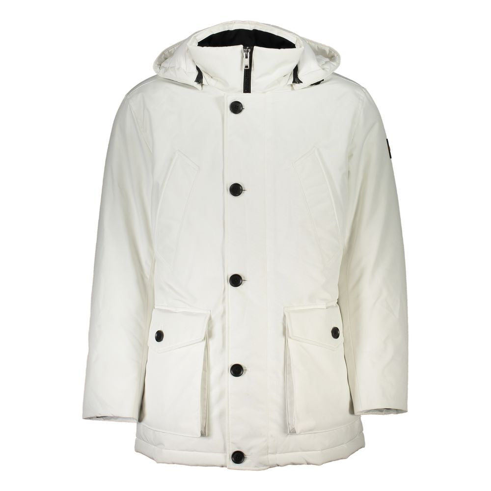 Hugo Boss White Elastane Coat