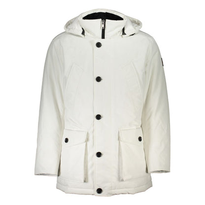 Hugo Boss White Elastane Coat