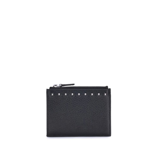 Valentino Garavani Black Calf Leather Bos Taurus Wallet