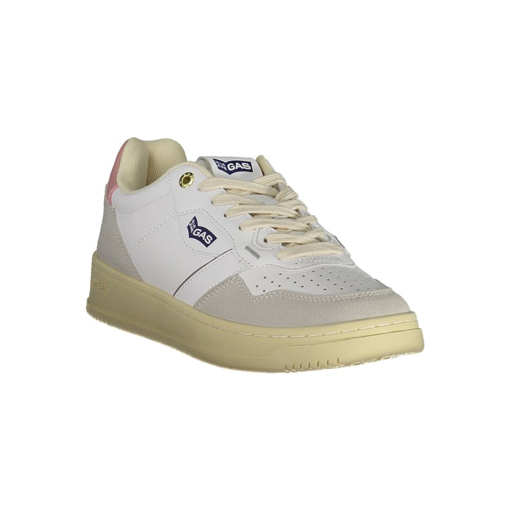 Gas White Artificial Leather Athletic Sneakers