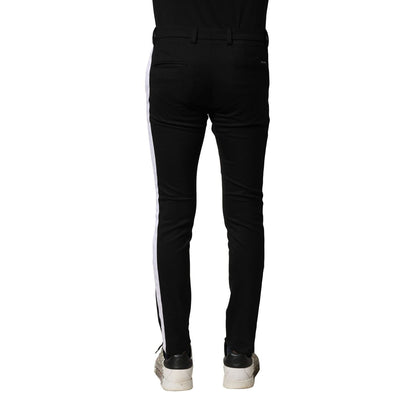 Dolce & Gabbana Black Wool Men Skinny Mid Waist Pants