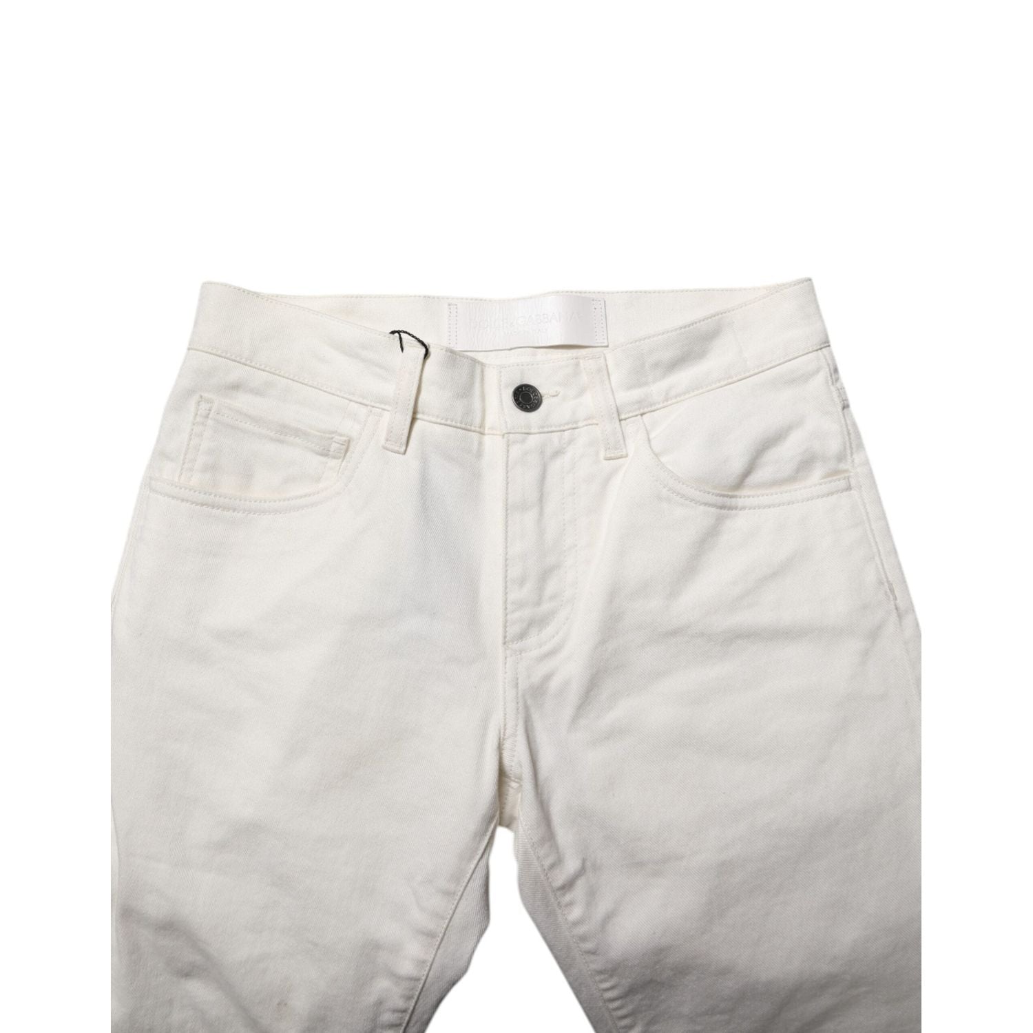 Dolce & Gabbana White Cotton Skinny Men Denim Jeans
