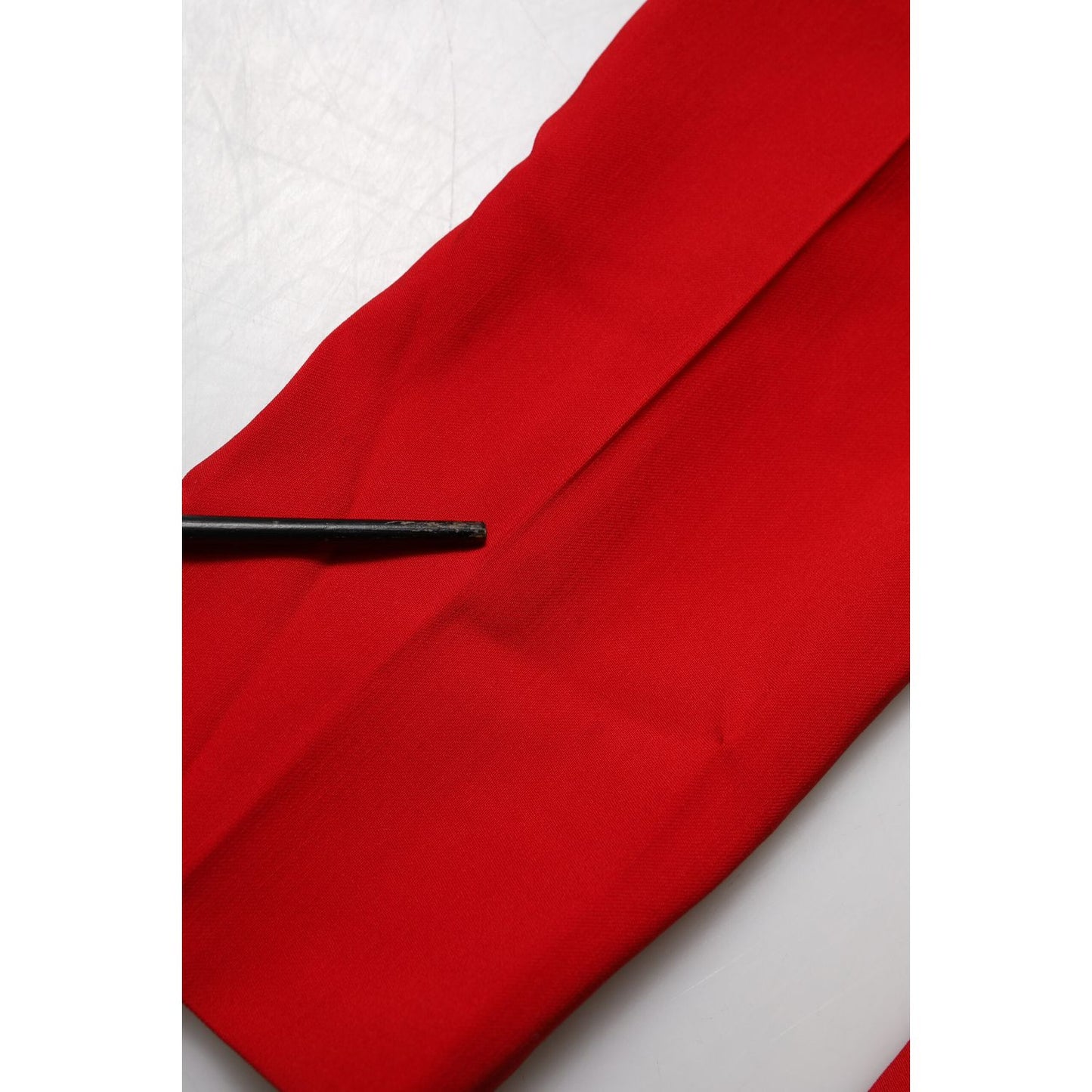 Dolce & Gabbana Red Wool Mid Waisted Tapered Pants