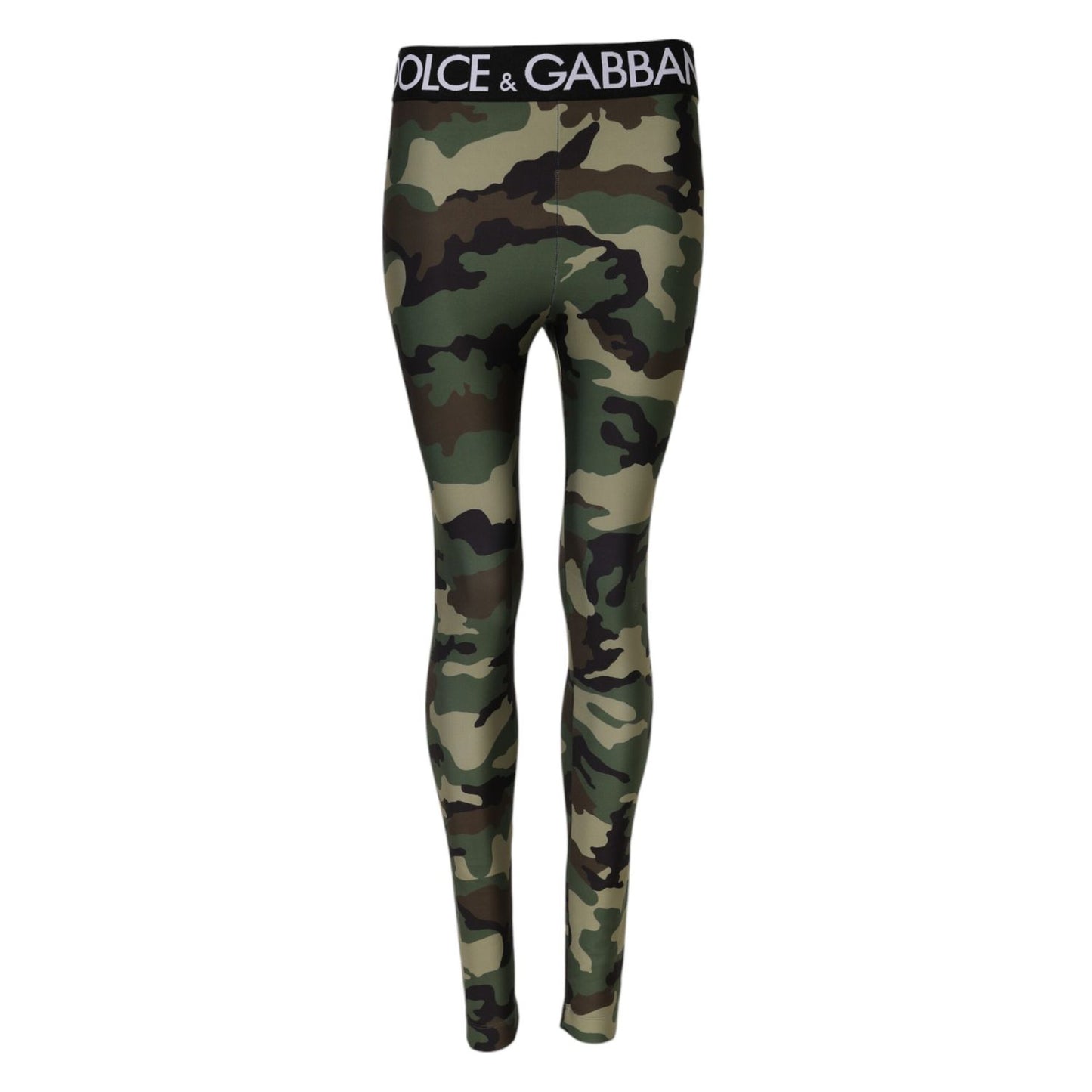 Dolce & Gabbana Multicolor Camouflage DG Waist Leggings Pants