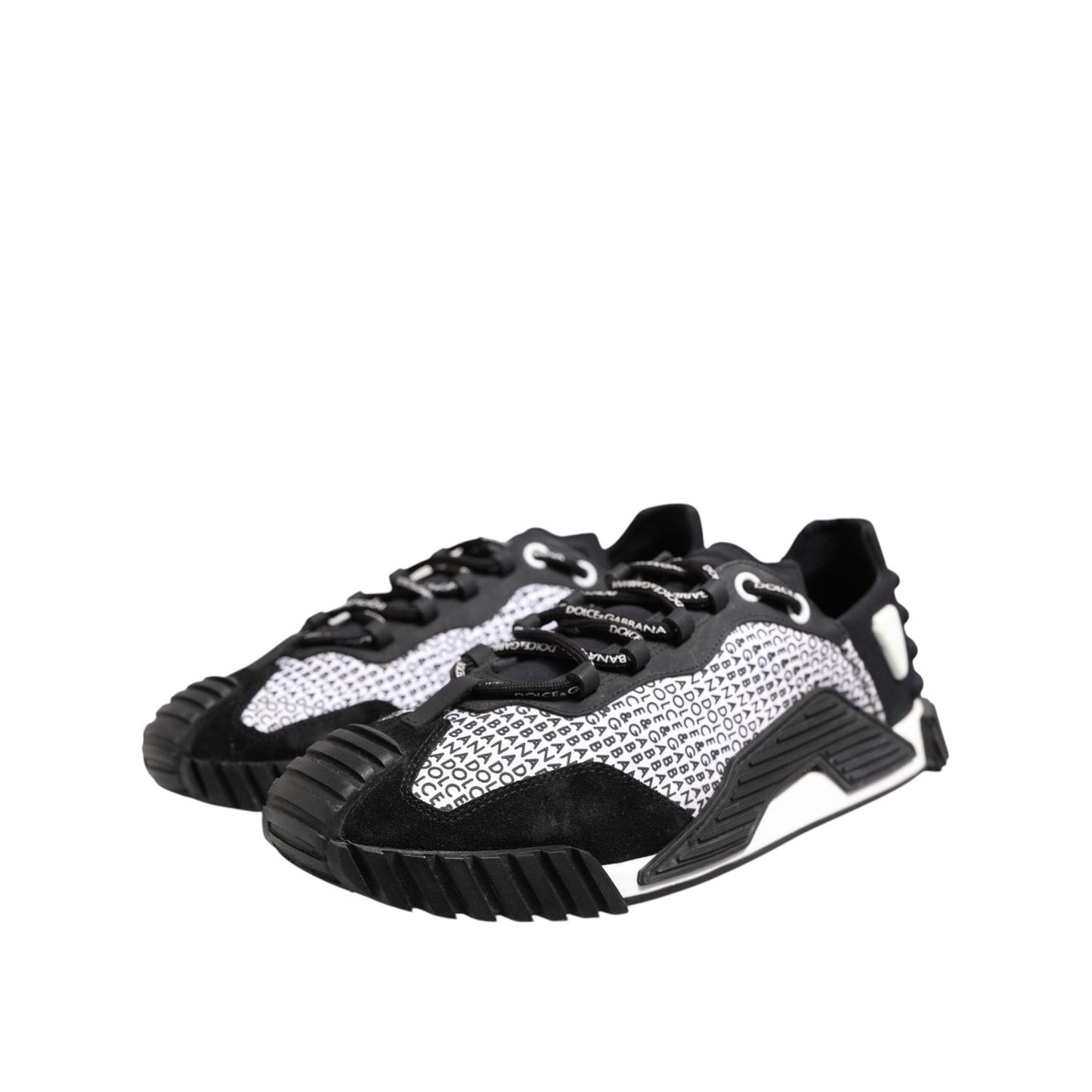 Dolce & Gabbana Black Logo Lace Up Low Top NS1 Sneakers Shoes