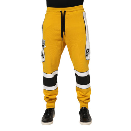 Dolce & Gabbana Yellow Cotton Sweatpants Jogger Pants