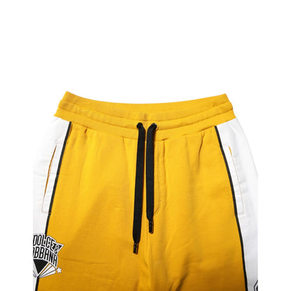 Dolce & Gabbana Yellow Cotton Sweatpants Jogger Pants
