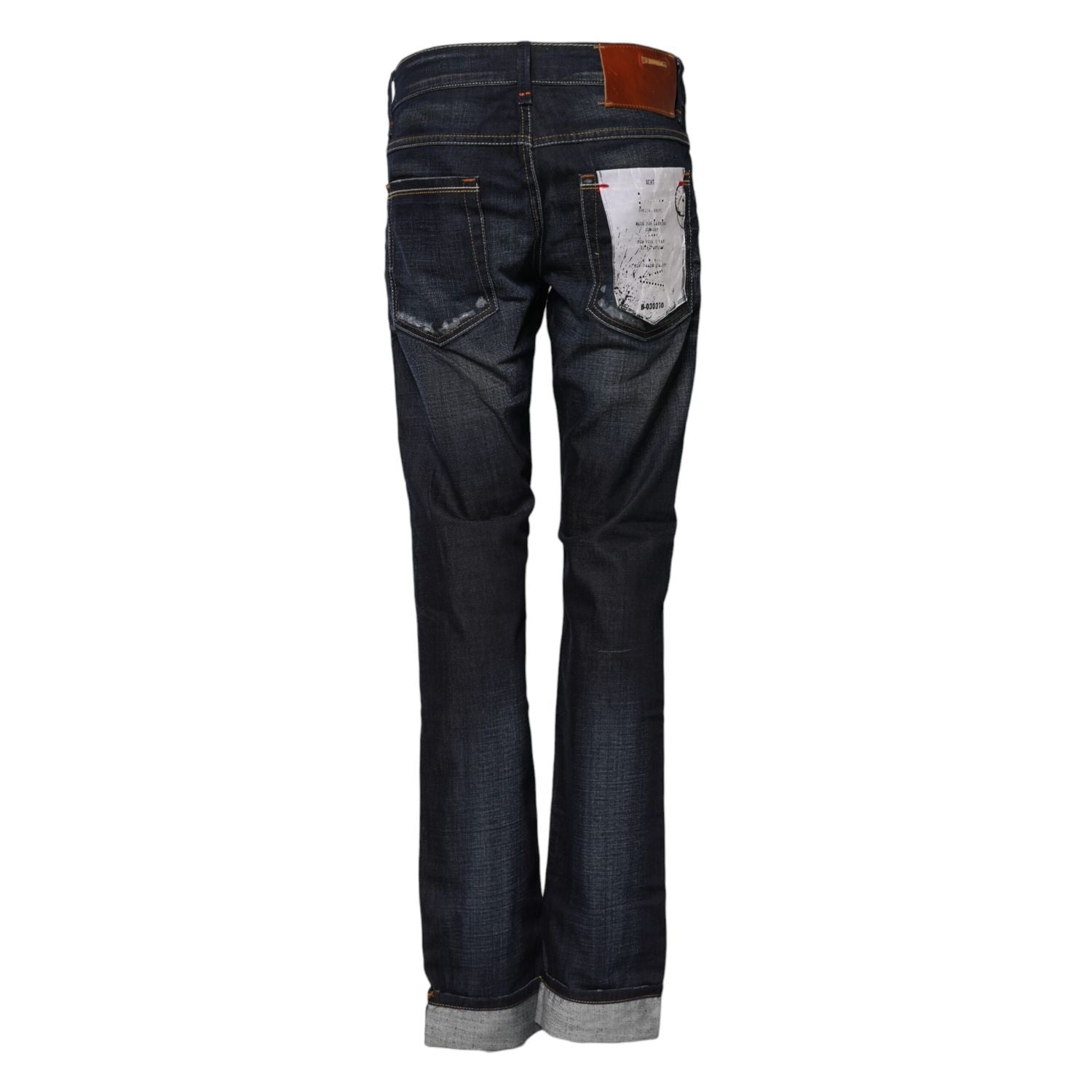 Acht Blue Washed Cotton Mid Waist Flared Denim Jeans