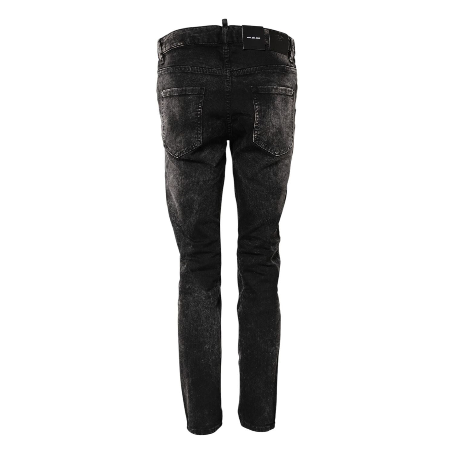Dsquared² Black Washed Mid Waist Tapered Denim Jeans