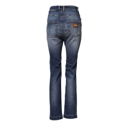 Dolce & Gabbana Blue Rhinestone Embellished Denim Jeans Dolce & Gabbana