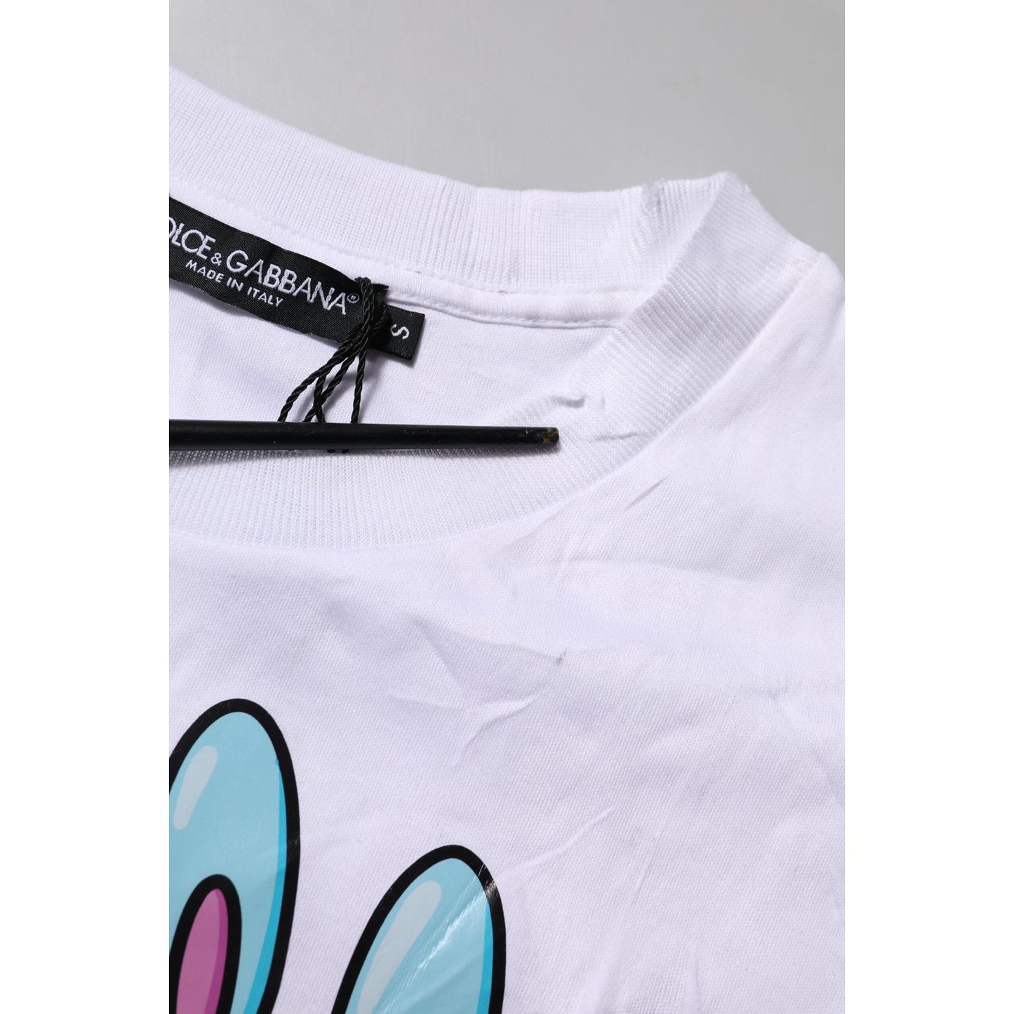 Dolce & Gabbana White Cotton Graphic Print Crew Neck T-shirt