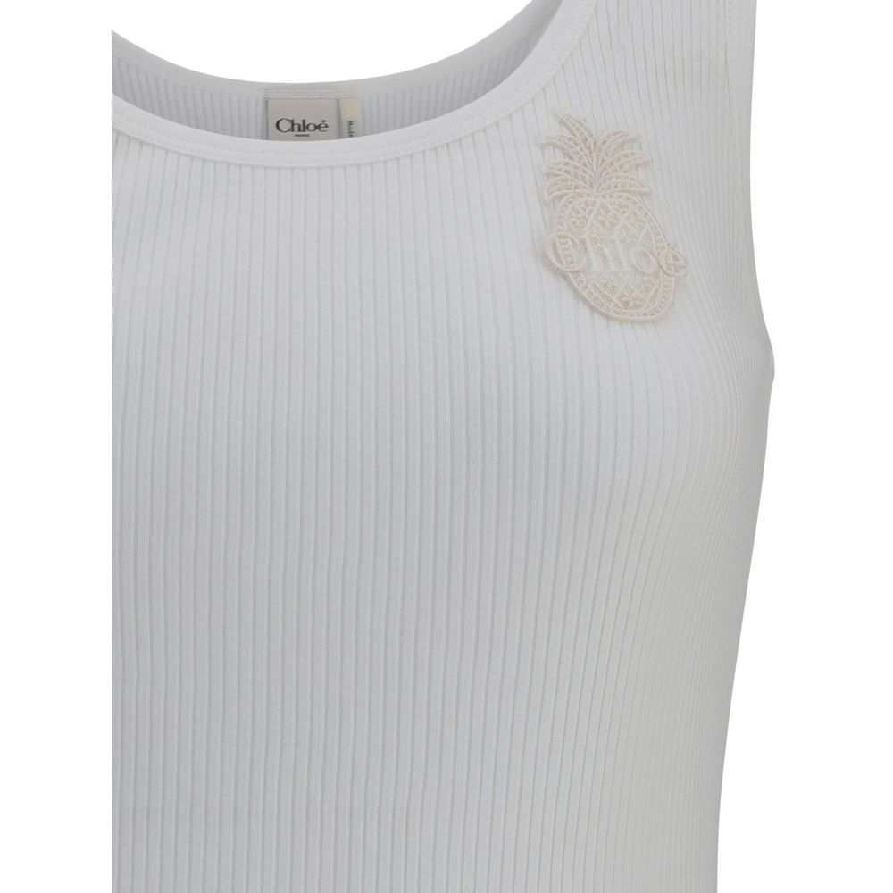 Chloé White Cotton Top