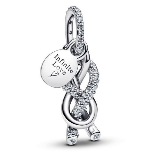 PANDORA Mod. PAVÉ INFINITY KNOT DANGLE CHARM